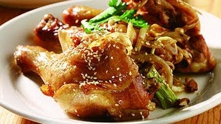 【楊桃美食網】用烤箱一次做兩道菜:蜜汁烤雞腿+雞汁杏鮑菇