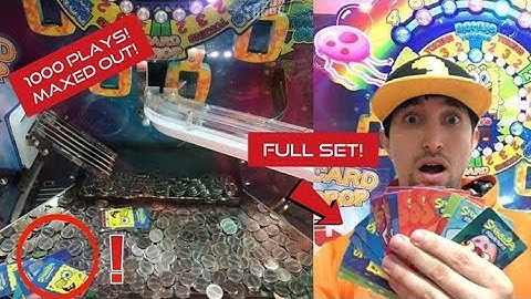 Maxing out the SpongeBob Coin Pusher! Over 1000 plays to win a FULL SET and winning the SUPER BONUS!