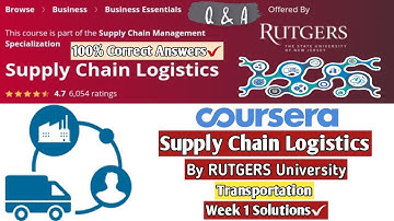 Supply Chain Logistics | Rutgers University | Coursera | Week 1 Quiz Answers