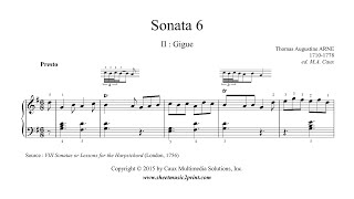 Arne : Sonata 6  (II : Gigue - Presto)