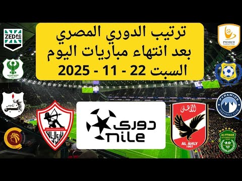 سيراميكا يبتعد بالصداره ترتيب الدوري المصري اليوم بعد انتهاء مباريات اليوم السبت22 11 2025 الجولة14
