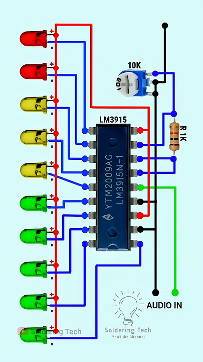 VU meter | Music 🎵 reactive lights circuit | Lights on music #musiclight #diy