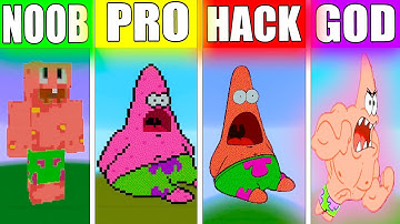 NOOB VS PRO VS HACKER VS GOD PATRICK Minecraft Pixel Art