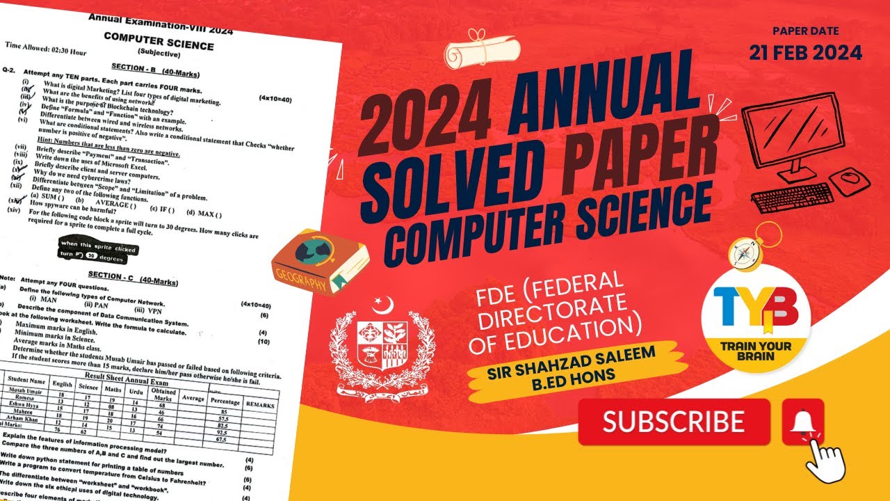 FDE Solved Annual Paper | Computer Science | Paper Date: 21-February ...
