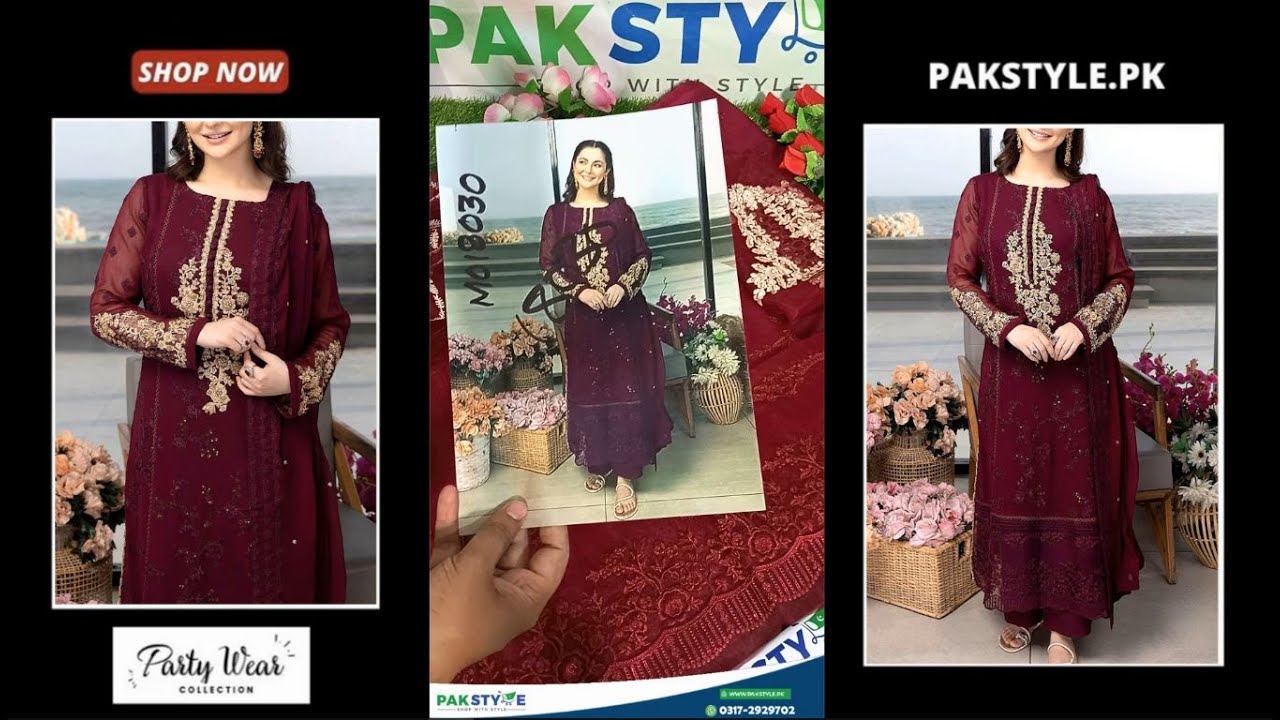 Georgette Fabric Design | Designer Formal Chiffon Party Dress Online in Pakistan 