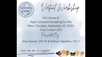 Dyslexia Screening for Multilingual Learners, Reading PLC from NJTESOL-NJBE