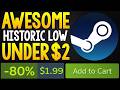 AWESOME NEW HISTORIC LOW STEAM GAME DEAL UNDER $2 + NEW STEAM SALE AND MORE GREAT DEALS!