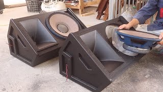Amazing screen speaker design from plywood - Powerful sound of 15 inch bass speaker