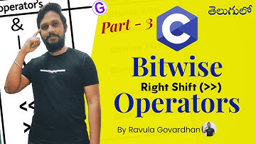 Bitwise Right Shift Operator in C Programming Language in Telugu