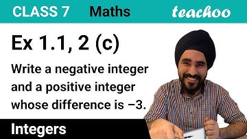 Ex 1.1, 2 (c) - Write a negative integer and a positive integer whose - Teachoo