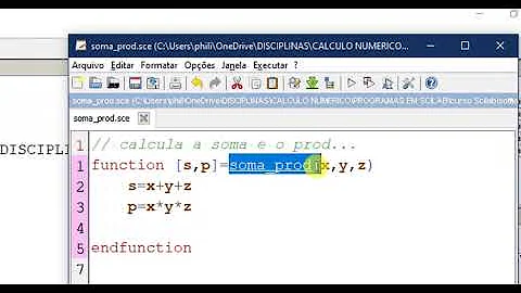 Como chamar funções no Scilab?