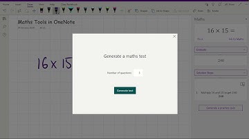 Generating a maths quiz in OneNote