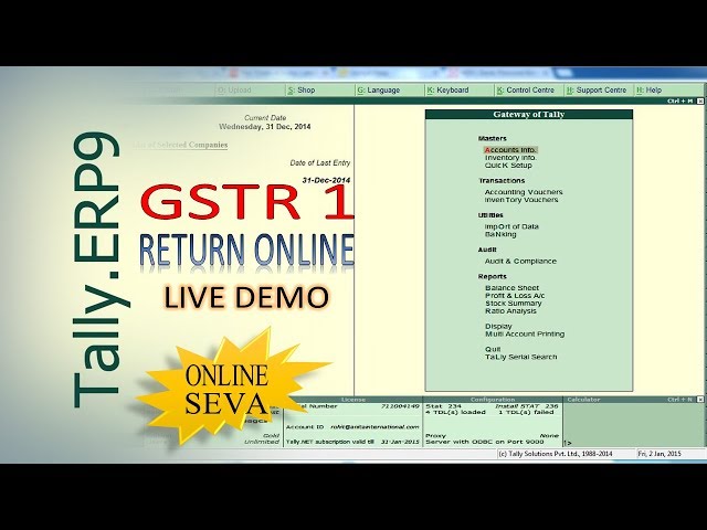 GST + TALLY ERP || Filing of GST Return 1 from Tally ERP. 9 - LIVE Demo