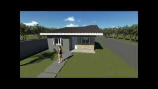 House plan with 1 bedroom. code 126 The house plan was prepared with 1 bedroom, bathroom, living room, kitchen and balcony. www.planscad.com.