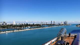 View from the harbour to the MacArthur Causeway to Miami Beach