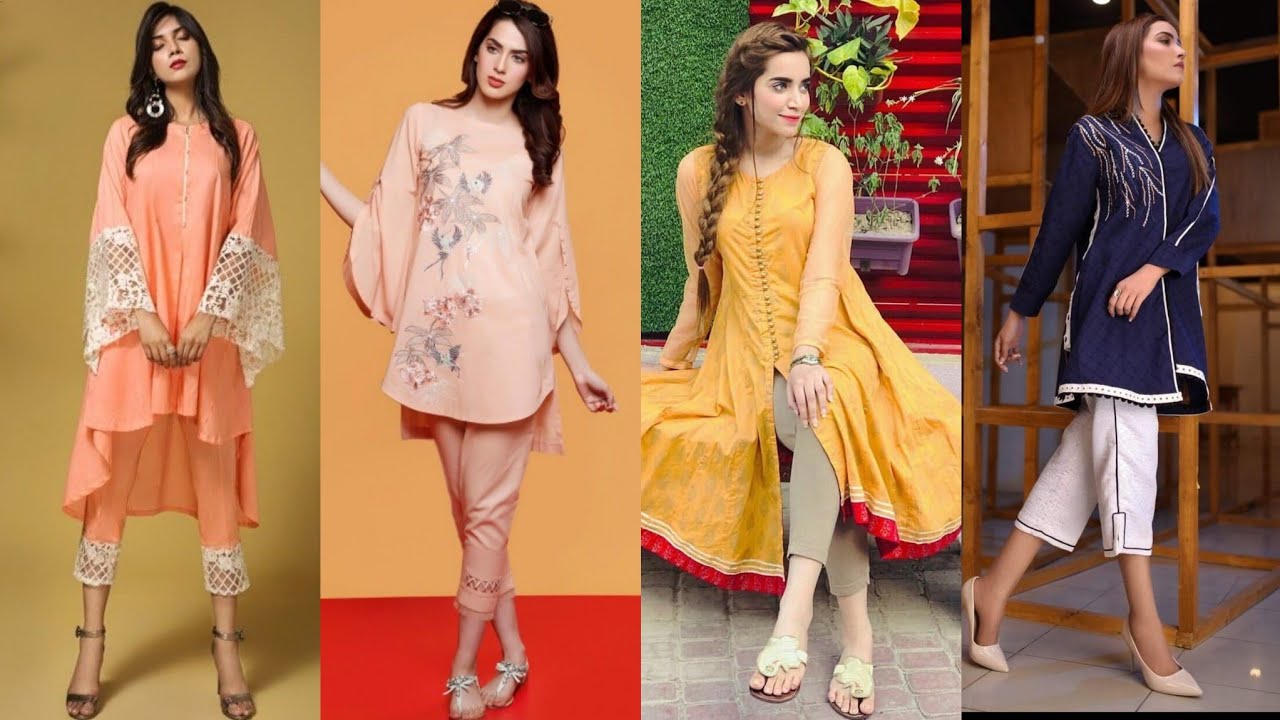 Top Most Trendy Kurti, Shirts Collection/Different Designing Ideas Of Kurti with Sleeves & Trousers