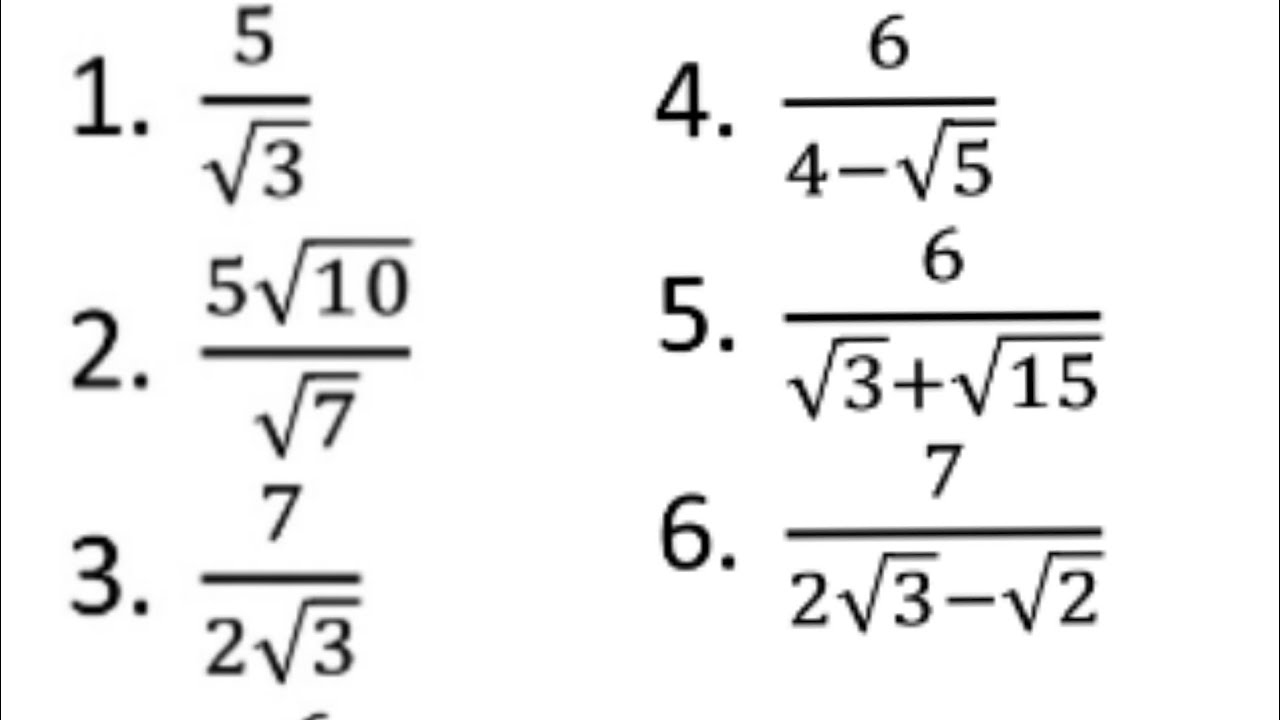 Contoh Soal Dan Jawaban Merasionalkan Penyebut Pecahan Bentuk Akar