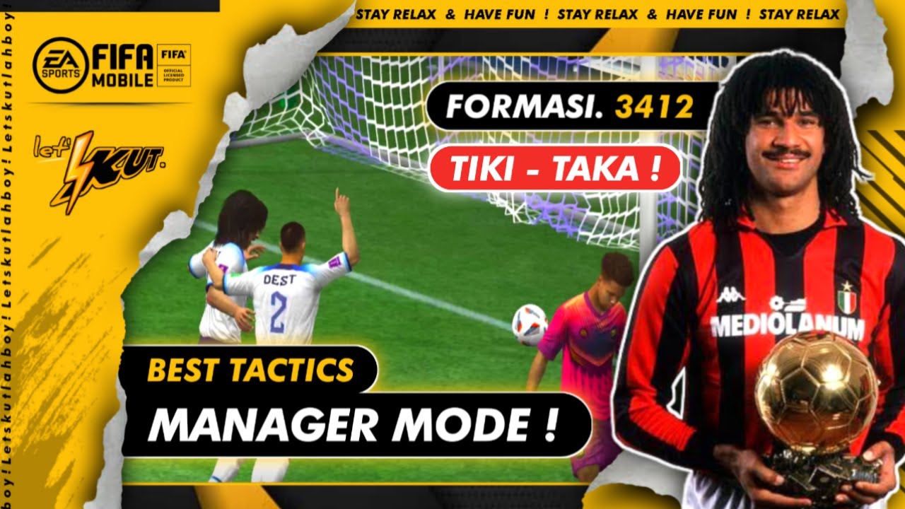Best Tactics TIKI TAKA ! ⚡ Formasi 3412 Fifa Mobile ! Manager Mode