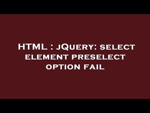 HTML : jQuery: