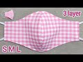 New Style 3 layer - 2 in 1 Mask ( ALL SIZES) | Very Easy Pattern Mask | Face Mask Sewing Tutorial
