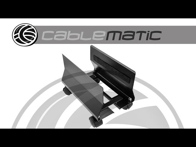 Soporte para ordenador PC metálico con ruedas de color negro de 95 a 230 mm  - Cablematic