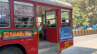 Best Bus no 52 journey iconic horn Driver cabin view #dadar #parel #lalbaug