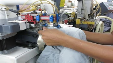 Loop attach with loop bartack by auto loop setter machine