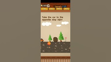 Super Brain Level 135 Take the car to the opposite stop sign walkthrough