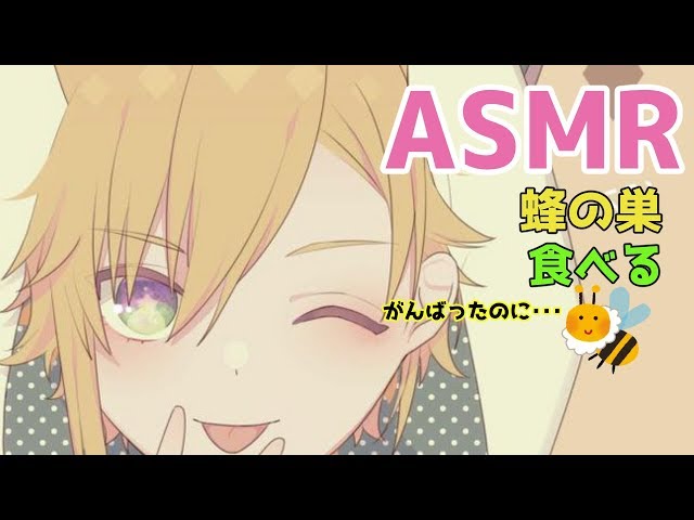 【ASMR/音フェチ】蜂の巣食べる 蜂蜜でマッサージする【comb-honey eating & honey  Massage sounds】のサムネイル