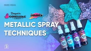 Immix Metallic Spray Techniques | Background effects for Mixed Media Projects |Shwetha&#39;s Art