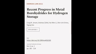 Recent Progress In Metal Borohydrides For Hydrogen Storage Rtcl.tv