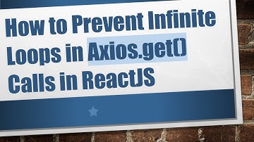 How to Prevent Infinite Loops in Axios.get() Calls in ReactJS