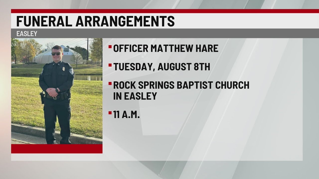 Funeral arrangements for Easley Police Officer hit, killed by train ...