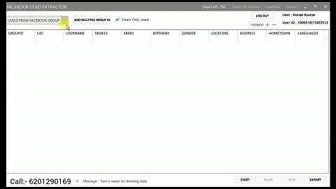 Facebook data extractor