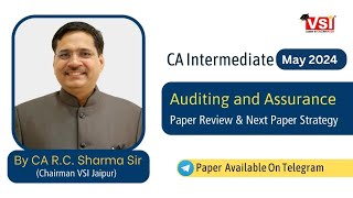 CA Intermediate May 2024 Auditing and Assurance Review by Dr. CA R C Sharma Sir