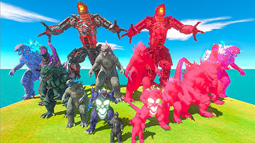 Evolution Size Comparison : Ultimate Red Godzilla and Itself vs King Kong and the Kaiju Forces -ARBS