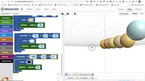Create a Caterpillar in BlocksCAD