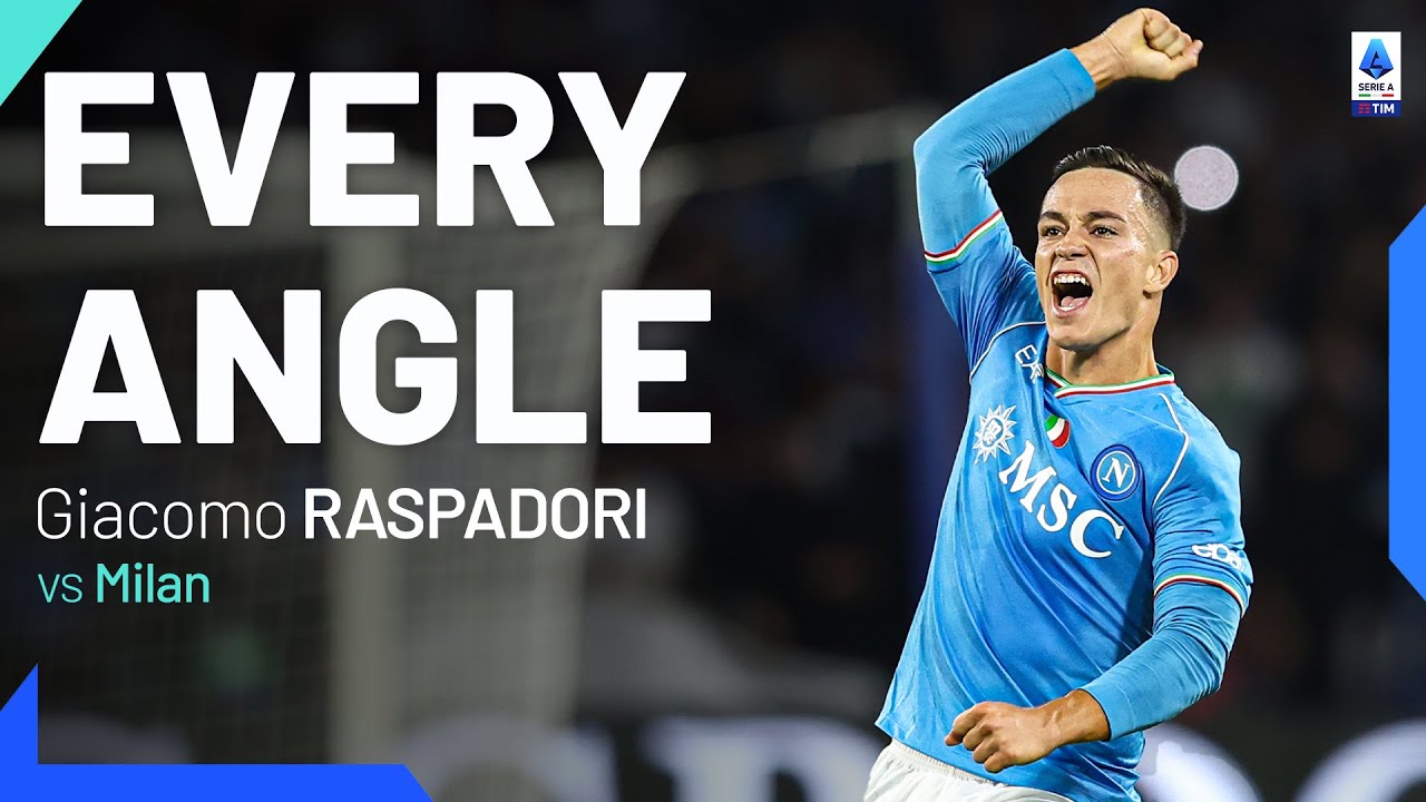 Raspadori strikes a masterful free-kick | Every Angle | Napoli-Milan | Serie A 2023/24