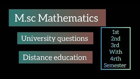 TN | M.sc Mathematics | University questions | 1st to 4rth semester exam | Distance education