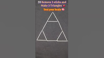 Remove 3 sticks & Make 3 Triangles 🔺️|Brain 🧠 Test challenge|Day 1 of 40|#IQtest #puzzle #challenge