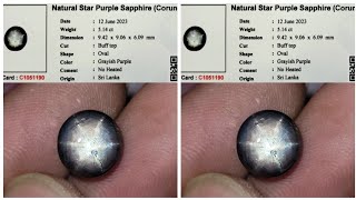 Natural purple sapphire ceylon safir srilanka star tajam payung