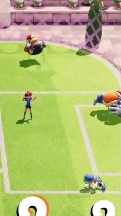waluigi scores an own goal and boom boom is so humiliated that he takes it out on wario