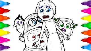 Inside Out 2 Coloring Pages | Drawing Joy Sadness Anger Fear Disgust