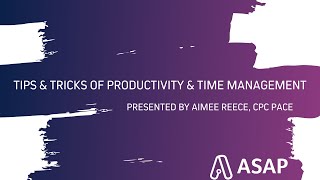 tips & tricks of productivity & time management