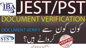 JEST/PST Document Verification || Siba Testing Service (STS)