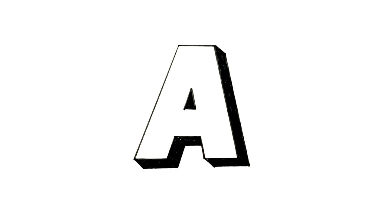 How To Draw The Letter A In 3d Youtube