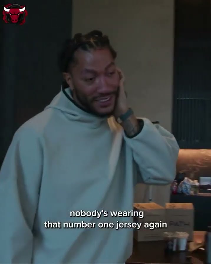 When Derrick Rose found out his jersey would be going into the rafters in Chicago (@chicagobulls/IG)