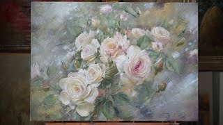Розы. Этюд. Roses, etude. Oil painting.  #Цветочныекисти #Flowerbrushes
