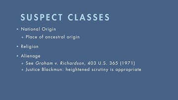 Constitutional Law tutorial: Suspect Classes | quimbee.com