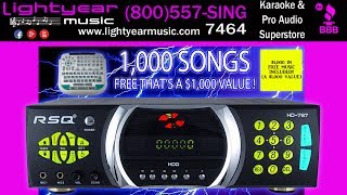 Best Karaoke Player Karaoke Machine 2 Terabyte Hard drive RSQ HD 787 CD+G Lightyearmusic Free Music